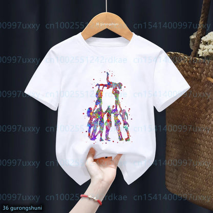 kawaii Girls T-Shirts Cheerleader Girls Sports Gymnastics Enthusiast Tshirts Fashion kids Clothing Tshirt girls clothes 2 to15 by All Mart Bristol Ltd