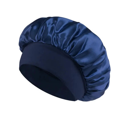 Women Satin Bonnet Hair Bonnet for Sleeping Hair Care Silk Bonnets Solid Wide-brimmed Sleeping Hat with Elastic Soft Band by All Mart Bristol Ltd