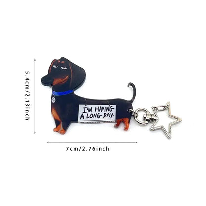1pcs Cute Sausage Dog Acrylic Men's&Women's Keychain by All Mart Bristol Ltd