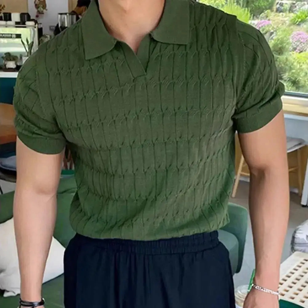 Men T Shirt Solid Color Striped O-neck Short Sleeve Streetwear Casual Men Clothing Summer 2023 Fitness Fashion Tee Tops by All Mart Bristol Ltd