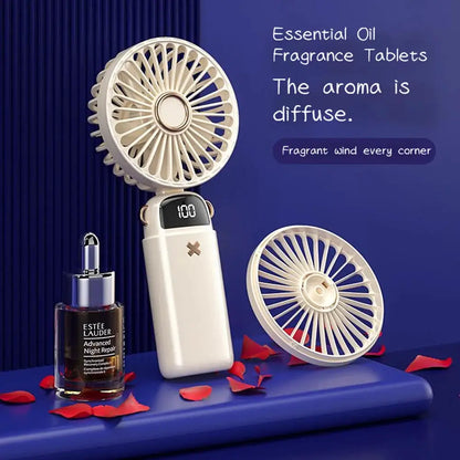 Hot Sell Handheld Mini Fan Foldable Portable Neck Hanging Fans 5 Speed USB Rechargeable Fan with Phone Stand and Display Screen by All Mart Bristol Ltd