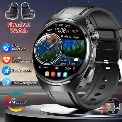 For Man Women New 2 in 1 Smart Watch With Earbuds Smartwatch TWS Bluetooth Earphone Heart Rate Blood Oxygen Monitor Sports Watch by All Mart Bristol Ltd