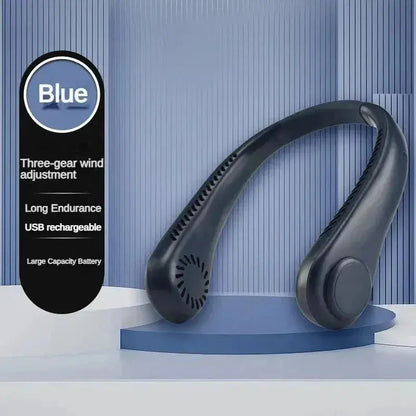 Portable Bladeless Neck Fan Rechargeable 3 Speed Cooling by All Mart Bristol Ltd