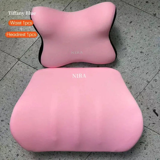 Car Universal Memory Foam Headrest Lumbar Cushion Back Cushion Lumbar Pillow Car Comfort Neck Pillow Car General Accessories by All Mart Bristol Ltd