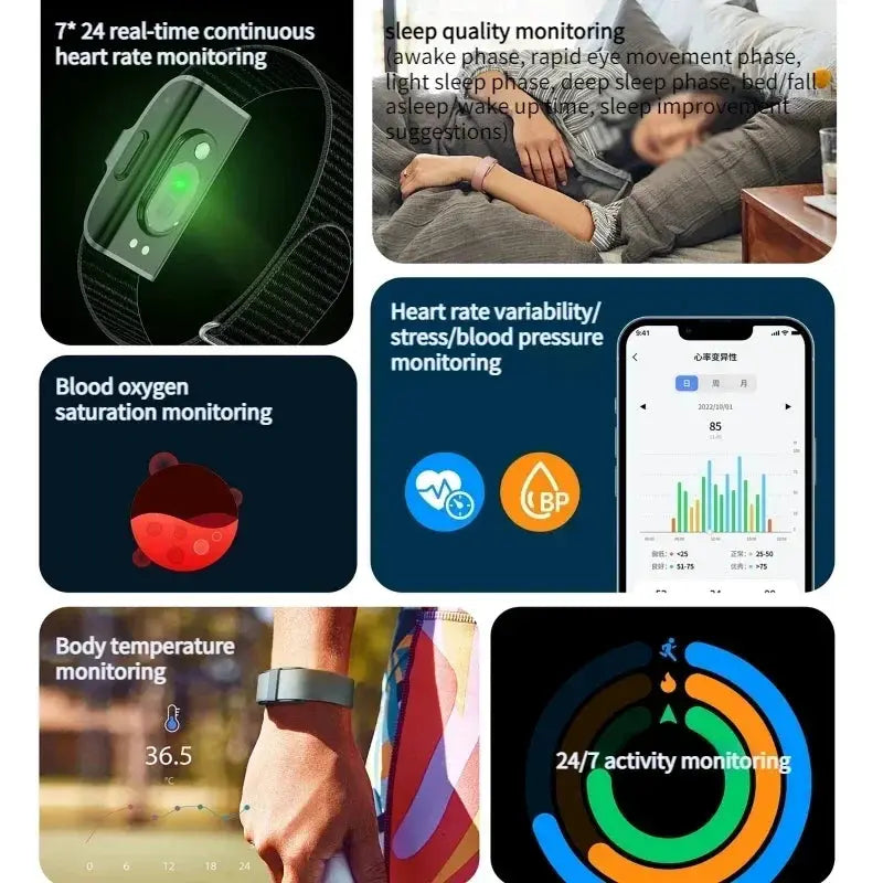 2208A Smart Bracelet Heart Rate Blood Pressure Monitor Pedometer Sport Fitness Tracker for Men Women Electronic Bracelet by All Mart Bristol Ltd