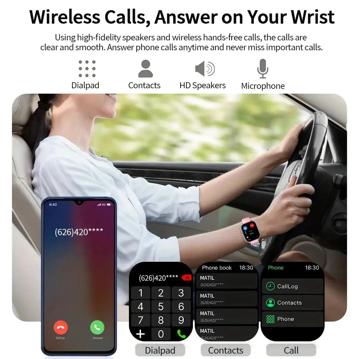 G.LWear New Women's Smart Watch Bluetooth Call Fitness Tracker Heart Rate Monitor Alarm Clock Outdoor Sports Men's Smartwatch by All Mart Bristol Ltd