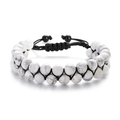 Fashion Men Bracelets Hematite Tiger Eye Double Layer Row Bracelets Pulsera Hombre Magnetic Health Protection Healing Bracelets by All Mart Bristol Ltd