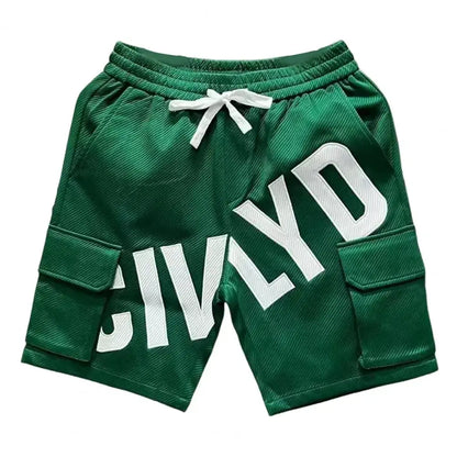 Men Cargo Shorts Adjustable Waistband Shorts Stylish Men's Summer Casual Shorts Elastic Drawstring Waist Wide Leg by All Mart Bristol Ltd