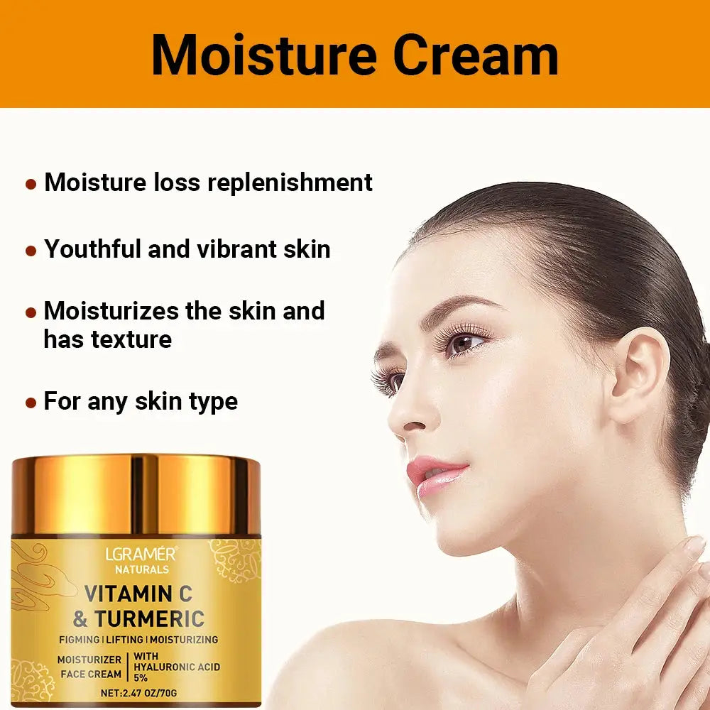 Turmeric Vitamin C Face cream Retinol Moisturizing Firming Hyaluronic Lightening Repairing Smooth Skincare Whitening Creams by All Mart Bristol Ltd