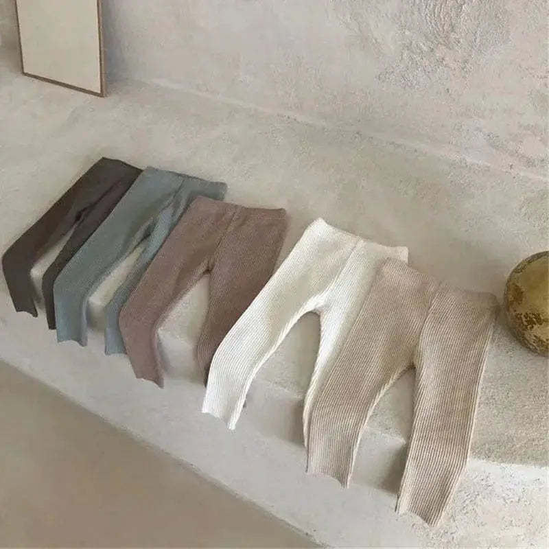 New Baby Cotton Ribbed Leggings Solid Cotton Infant Stretch Pants Soft Comfortable Toddler Pants Kids Boys Girls Trousers by All Mart Bristol Ltd