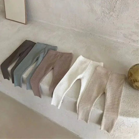 New Baby Cotton Ribbed Leggings Solid Cotton Infant Stretch Pants Soft Comfortable Toddler Pants Kids Boys Girls Trousers by All Mart Bristol Ltd