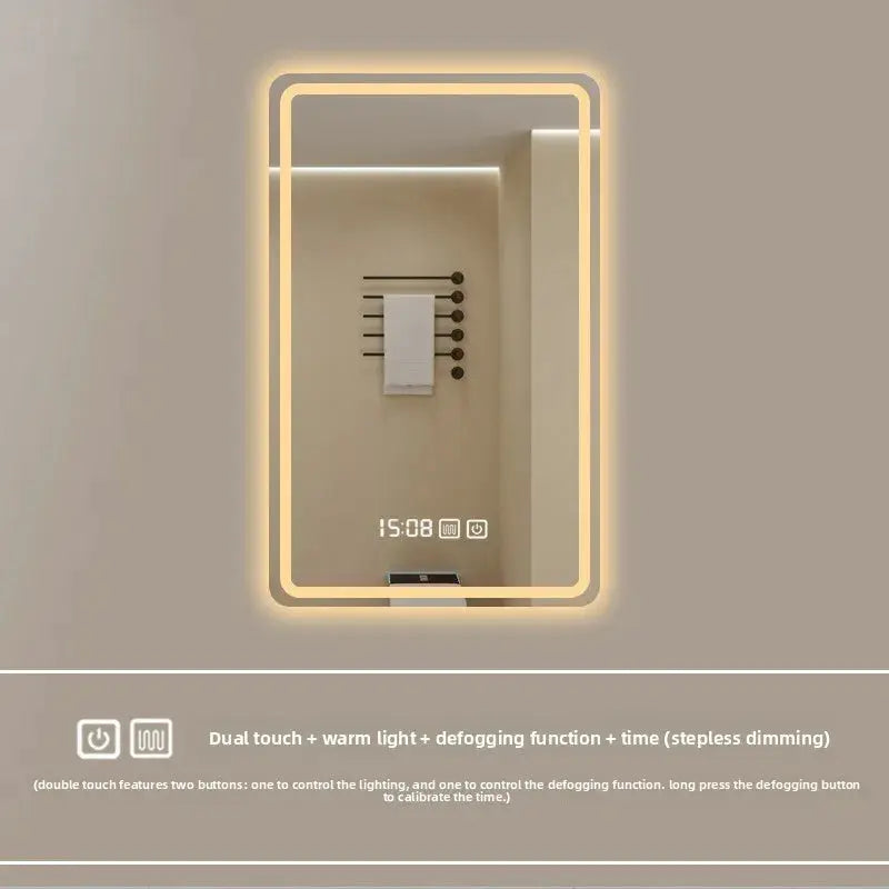 New Smart Mirror Wall Hanging LED High Definition Induction Anti-fog Bathroom Mirror Touch Screen 23.5 * 15.5 Inches Vanity by All Mart Bristol Ltd