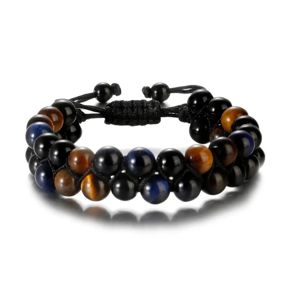 Fashion Men Bracelets Hematite Tiger Eye Double Layer Row Bracelets Pulsera Hombre Magnetic Health Protection Healing Bracelets by All Mart Bristol Ltd