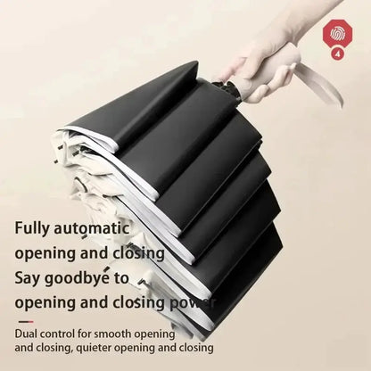 Umbrella Windproof Strong With Reflective Stripe Reverse Automatic Fold Umbrella UV Umbrella Insulation Portable Parasol by All Mart Bristol Ltd
