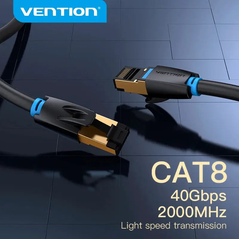 Vention Cat8 Ethernet Cable SFTP 40Gbps 2000MHz Cat 8 RJ45 Network Lan Patch Cord for Router Modem Internet RJ 45 Ethernet Cable by All Mart Bristol Ltd