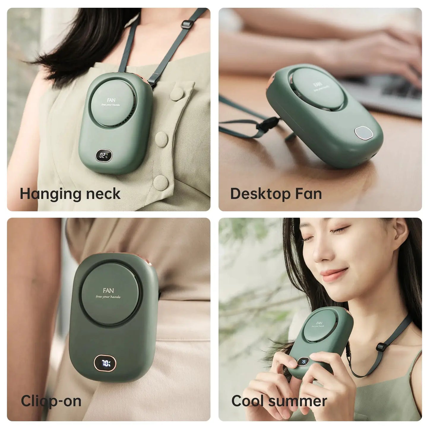 Vissko Portable Bladeless Hanging Neck Fan USB Rechargeable by All Mart Bristol Ltd