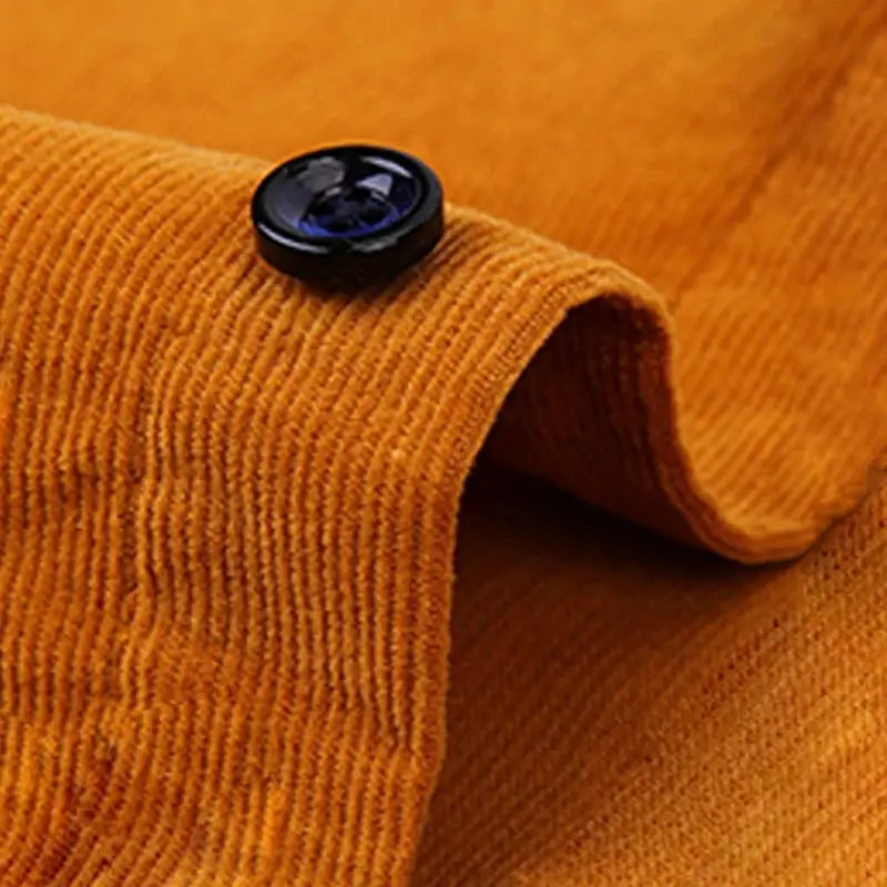 Oversize Corduroy Shirt For Men's Clothing Casual Long Sleeve Shirts Male Cotton Comfortable Soft Button-down Collar Brown Shirt by All Mart Bristol Ltd