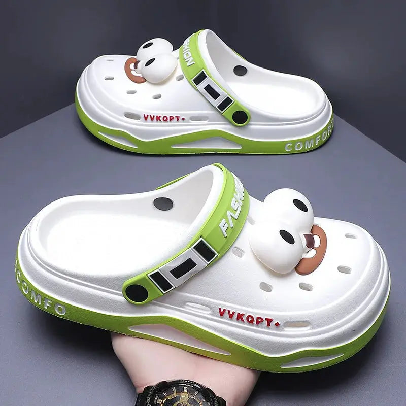 Mens Trendy Cave Shoes Summer Outer Wear Cartoon Fashion Home Home Couple Non-slip Cave Sandals Beach Baotou Slippers Mens by All Mart Bristol Ltd