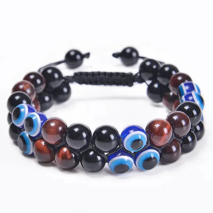 Fashion Men Bracelets Hematite Tiger Eye Double Layer Row Bracelets Pulsera Hombre Magnetic Health Protection Healing Bracelets by All Mart Bristol Ltd