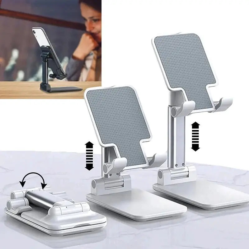 Foldable Desk Mobile Phone Holder Stand For IPhone IPad Xiaomi Adjustable Desktop Tablet Holder Universal Table Cell Phone Stand by All Mart Bristol Ltd