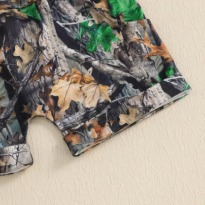 New Toddler Boy Clothes 2pcs Newborn Baby Boys Summer Short Sleeve Letter Print T-shirt with Leaves Print Shorts Outfits Clothes by All Mart Bristol Ltd