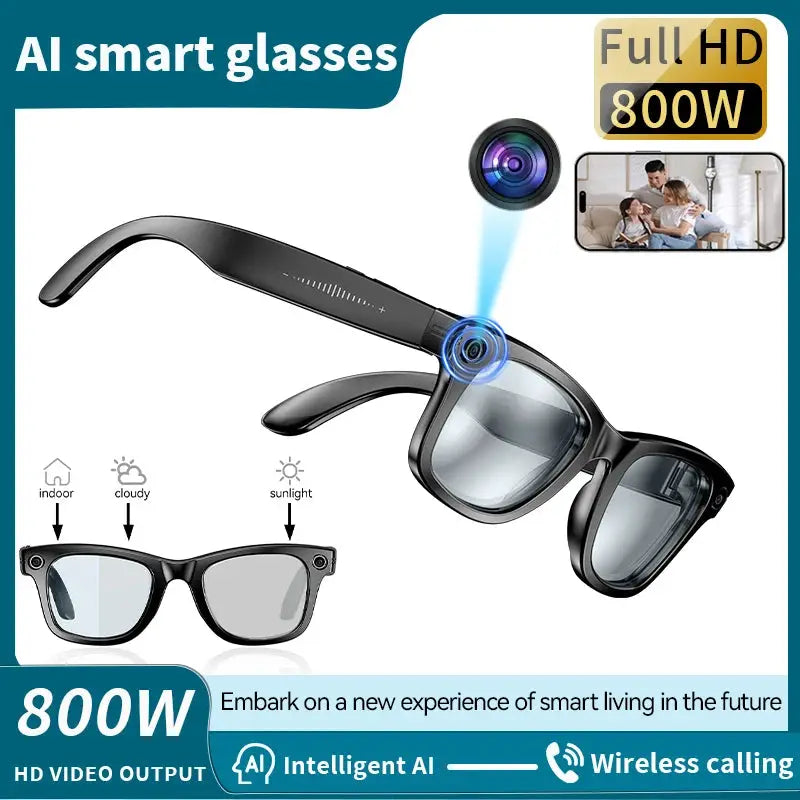 2025 New 8MP Camera Glasses Men Color-Changing AI Smart Bluetooth Glasses Photo Video Recording Waterproof Call Smart Sunglasses by All Mart Bristol Ltd