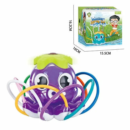 Sprinkler Rotating Spray Outdoor Games for Kids Garden Octopus Summer Water Toy Backyard Yard Cartoon Splash Baby Bath Toys Gift by All Mart Bristol Ltd