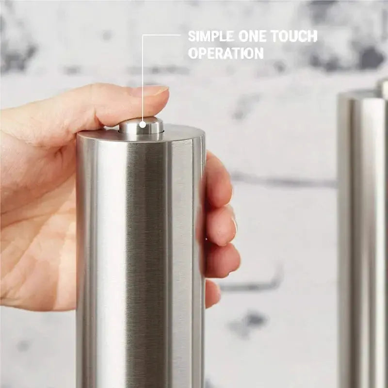 Electric Stainless Steel Salt and Pepper Grinder Set by All Mart Bristol Ltd