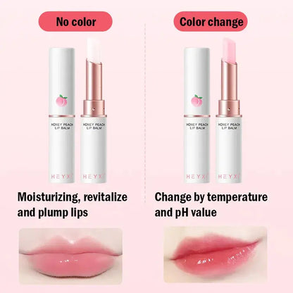 Honey Peach Lip Balm Color Change Lipstick Lips Plumper Moisturizing Hydrating Nourishing Beauty Lips Skin Carae Cosmetics by All Mart Bristol Ltd