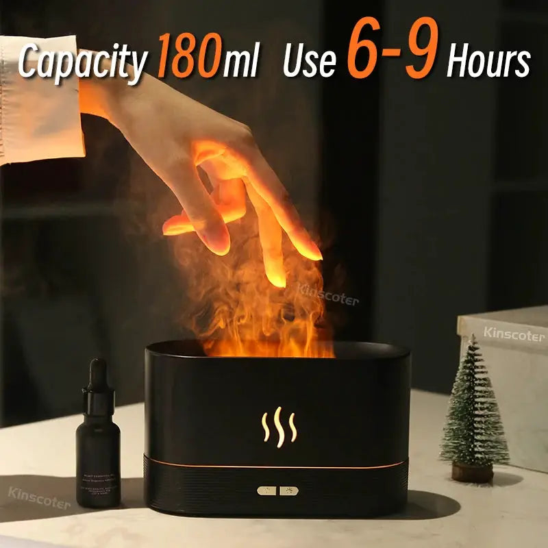 Kinscoter Aroma Diffuser Air Humidifier Ultrasonic Cool Mist Maker Fogger Led Essential Oil Flame Lamp Difusor by All Mart Bristol Ltd
