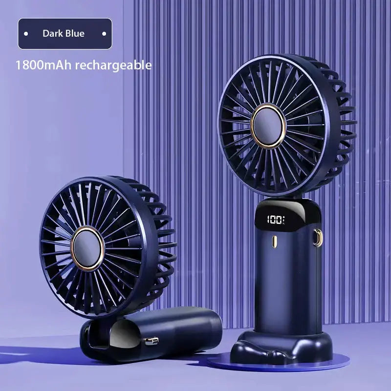 2024 New 1800mAh Portable Fan Rechargeable 90° Foldable Fan Mini Air Conditioner Small Fan Air Cooler with LED Digital Display by All Mart Bristol Ltd