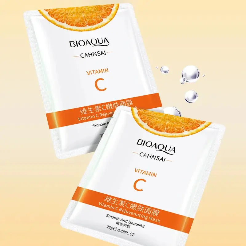 10pcs BIOAQUA Vitamin C Facial Mask Face skincare Moisturizing Face Mark Brightening Repairing Facial Masks for Face Skin Care by All Mart Bristol Ltd