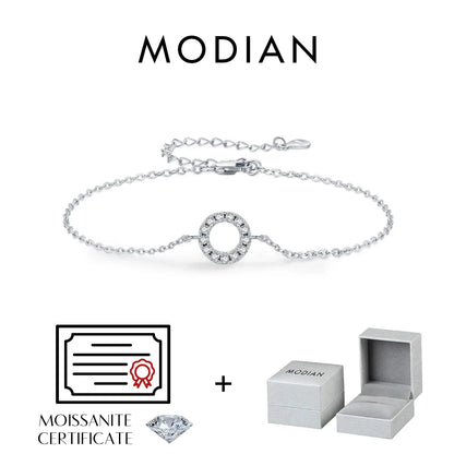 MODIAN D Color Moissanite Bracelet 925 Sterling Silver Fashion Hallow Out Round Link Chain Bracelet For Women Fine Jewelry Gifts by All Mart Bristol Ltd