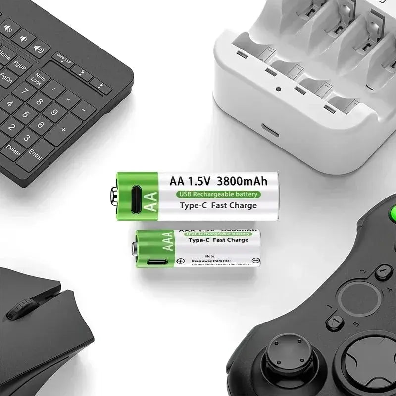 2025NEW Lithium-Ion Battery Type-C Rechargeable High-Capacity Battery AA&AAA Battery For remote control, mouse, electric toys by All Mart Bristol Ltd