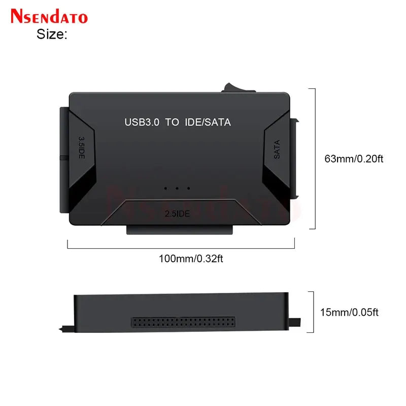 2.5 3.5 Hard Disk Universal Adapter USB3.0 USB 3.0 Data Transfer to SATA IDE Combo External Converter for Optical Drive HDD SSD by All Mart Bristol Ltd