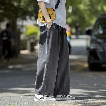 Men's Jeans Hip Hop Streetwear Skateboard Neutral Denim Trousers Men Jeans Wide Leg Denim Cargo Jean Pants Loose Straight Baggy by All Mart Bristol Ltd