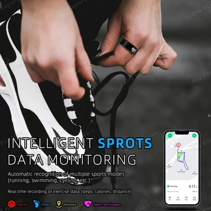 New ECG Smart Ring Men Women Charging Box Body temperature Blood pressure Health Monitor 5ATM Waterproof Remote Control Rings by All Mart Bristol Ltd
