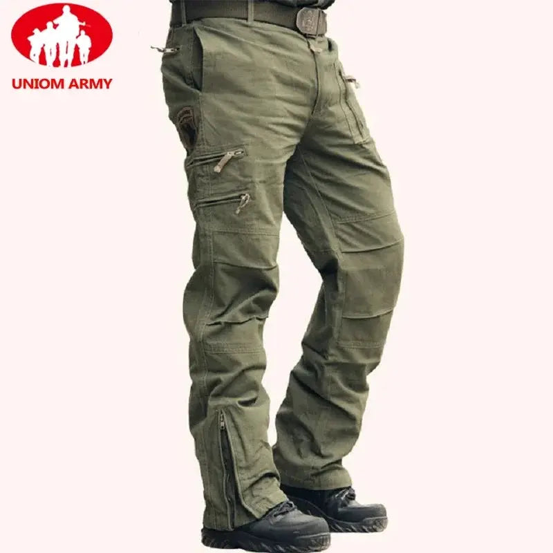 2024 Men's Cargo Pant Cotton Pants Khaki Men Military Camo Green Gray Work Many Pocket Cotton Camouflage Black Tactical Trousers by All Mart Bristol Ltd