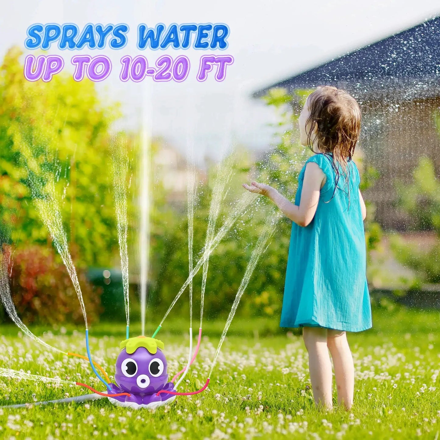 Sprinkler Rotating Spray Outdoor Games for Kids Garden Octopus Summer Water Toy Backyard Yard Cartoon Splash Baby Bath Toys Gift by All Mart Bristol Ltd