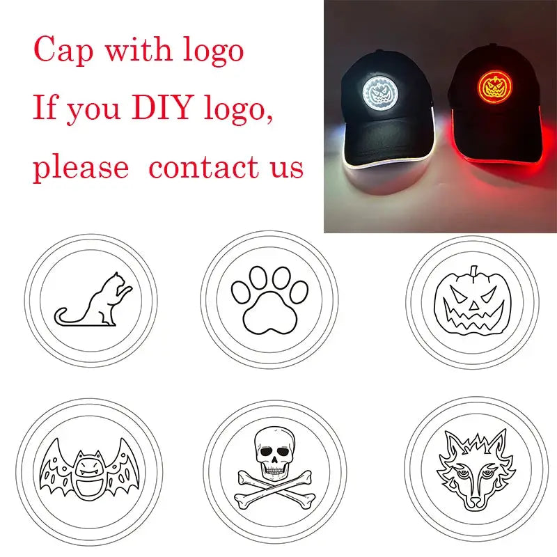 Wholesale Baseball Caps Night Glow Light Cap Boys Girls Fashion Headwear Costumes Accessory Caps Hats by All Mart Bristol Ltd