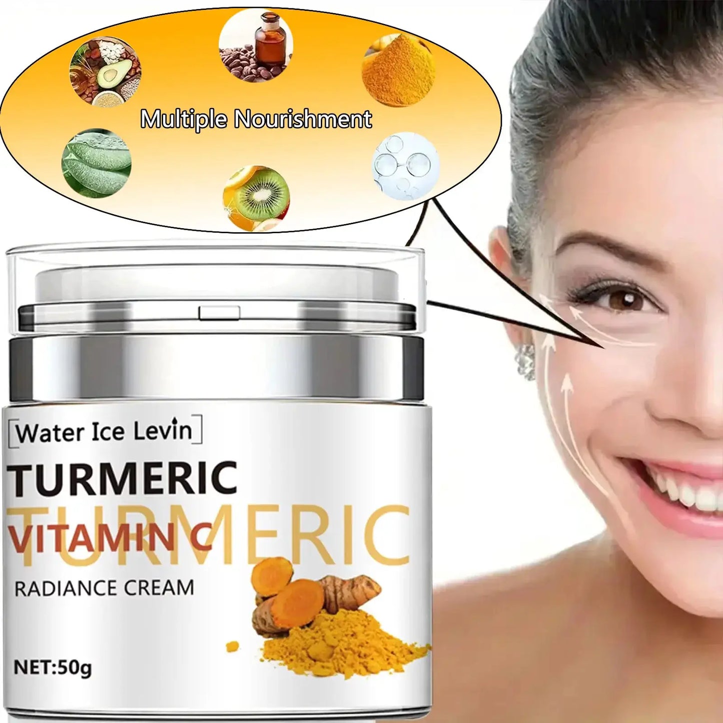 Turmeric Vitamin C Face cream Retinol Moisturizing Nourishing Firming Hyaluronic Lightening Repairing Smooth Skincare Creams by All Mart Bristol Ltd