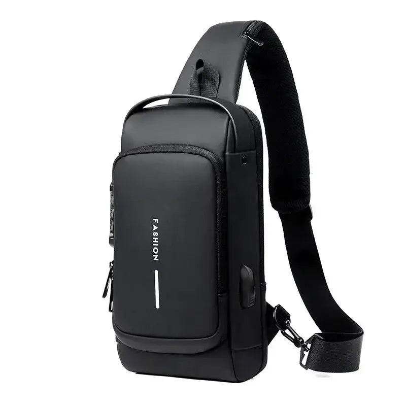 Men Anti Theft Chest Bag Shoulder Bags USB Charging Crossbody Package School Short Trip Messengers Bags Men's Oxford Sling Pack by All Mart Bristol Ltd