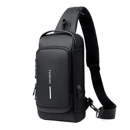 Men Anti Theft Chest Bag Shoulder Bags USB Charging Crossbody Package School Short Trip Messengers Bags Men's Oxford Sling Pack by All Mart Bristol Ltd
