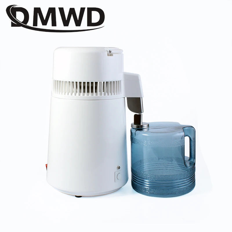 DMWD Pure Water Distiller 4L Dental Distilled Water Machine Filter Stainless Steel Electric Distillation Purifier Jug 110V 220V by All Mart Bristol Ltd