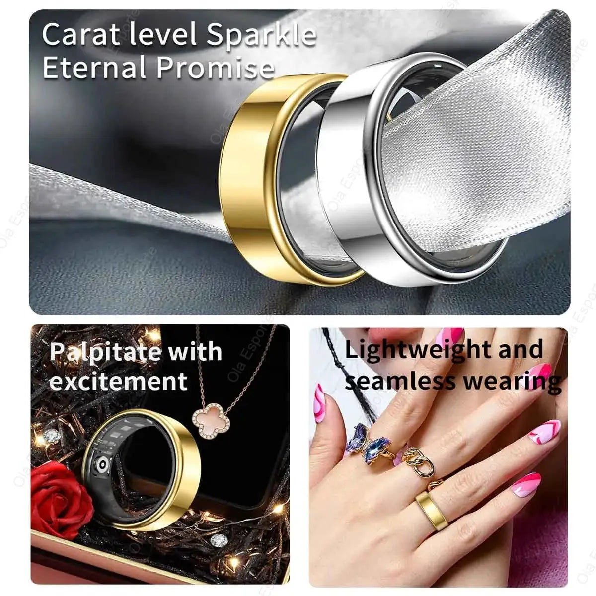 2026 New Smart Ring Men Women, Heart Rate Blood Oxygen and Sleep Monitor Smartring IP68 & 5ATM Waterproof, Multi-sport Mode Ring by All Mart Bristol Ltd