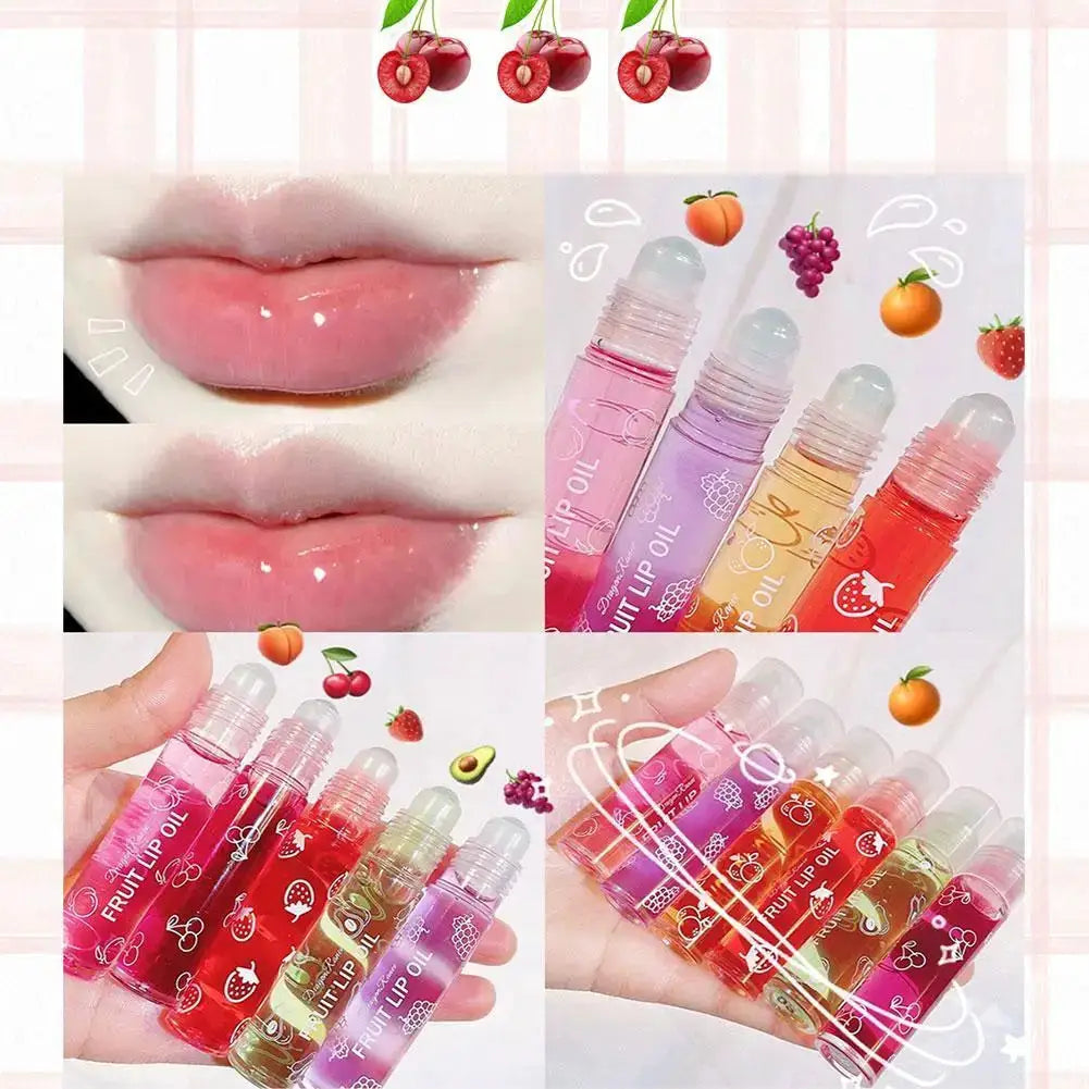 6 Colors Roll-on Fruit Essence Lip Balm Lip Oil Lip Moisturizing Mirror Primer Lip Lipstick Hydrating random Gloss Transparent by All Mart Bristol Ltd