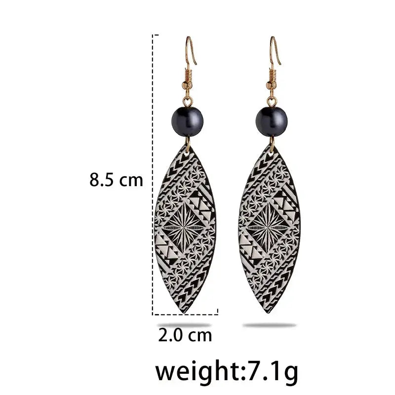 Hawaiian Acrylic Australia Designer Earrings Earring Accessories African Polynesian Jewelry Earring Women's Earrings for Women by All Mart Bristol Ltd