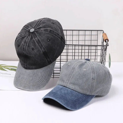Fashion WASHED DENIM Baseball Cap Men Women Distressed Faded Caps Sunscreen Hats Adjustable Baseball Hats Outdoor Sports Hats by All Mart Bristol Ltd