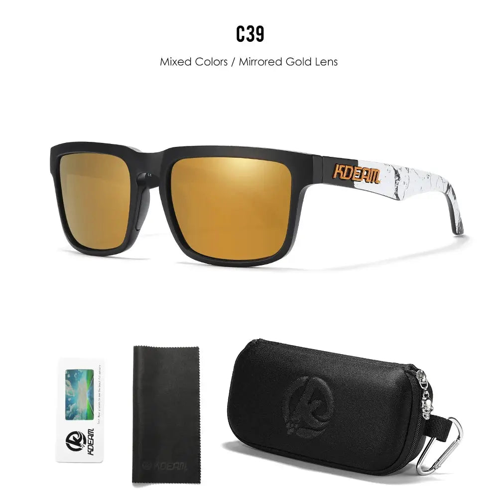 KDEAM Men's Polarized Sunglasses Square Casual Outdoors Sun Glasses Women Unisex Sunglass For Couple With Zipper Case by All Mart Bristol Ltd