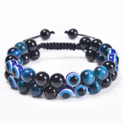 Fashion Men Bracelets Hematite Tiger Eye Double Layer Row Bracelets Pulsera Hombre Magnetic Health Protection Healing Bracelets by All Mart Bristol Ltd